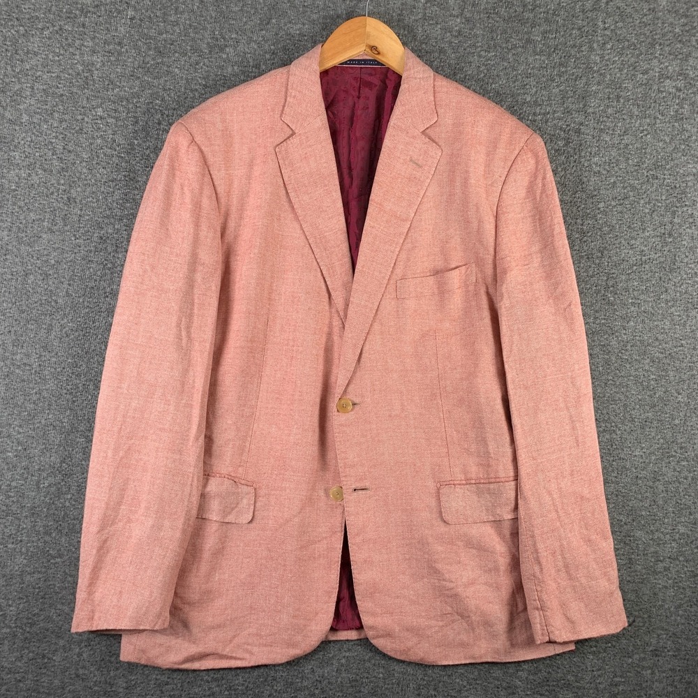 Pal Zileri Linene Blazer Jacket Men 42L Pink Sport Coat Made in Italy Sport Coat